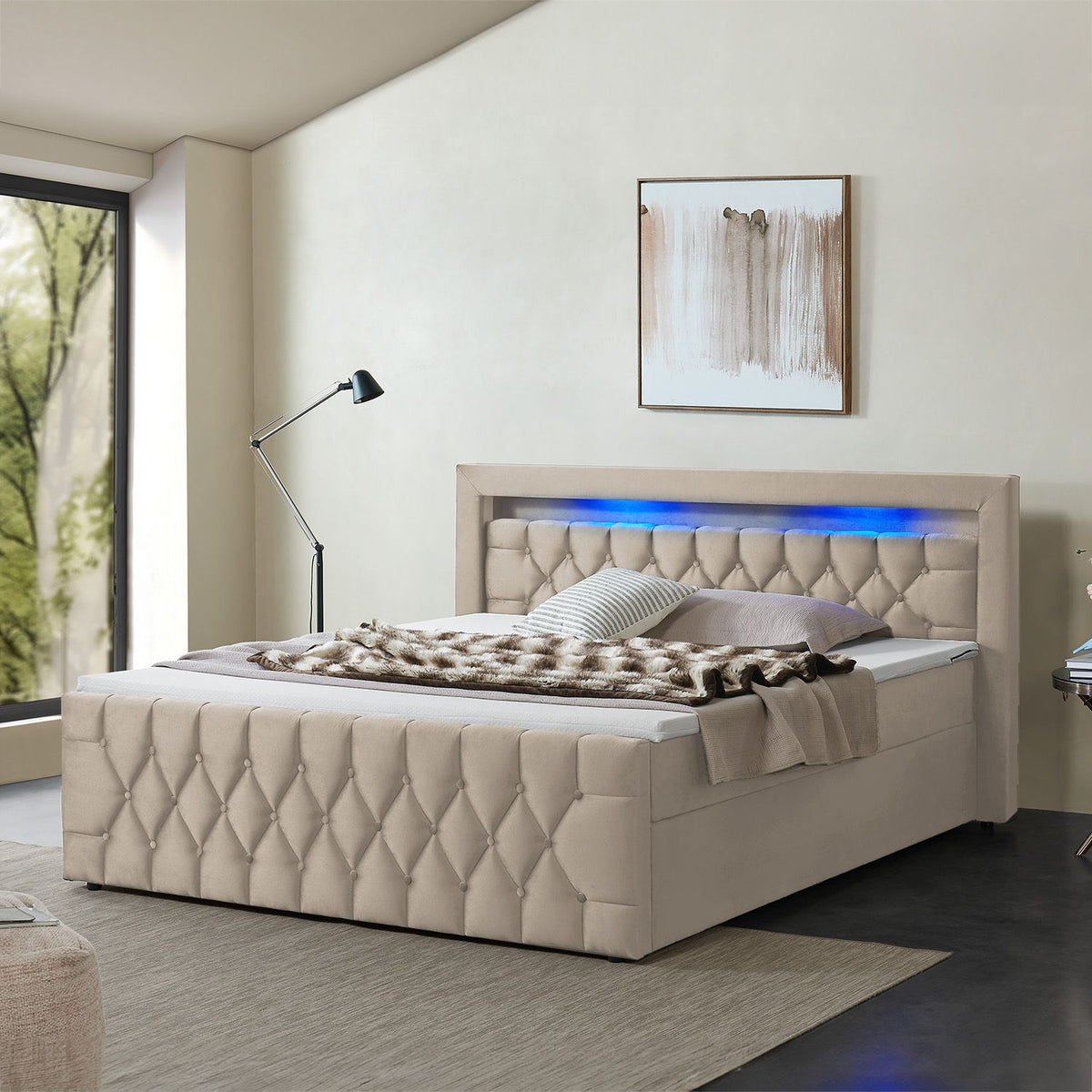 Letto a molle Leona - velluto