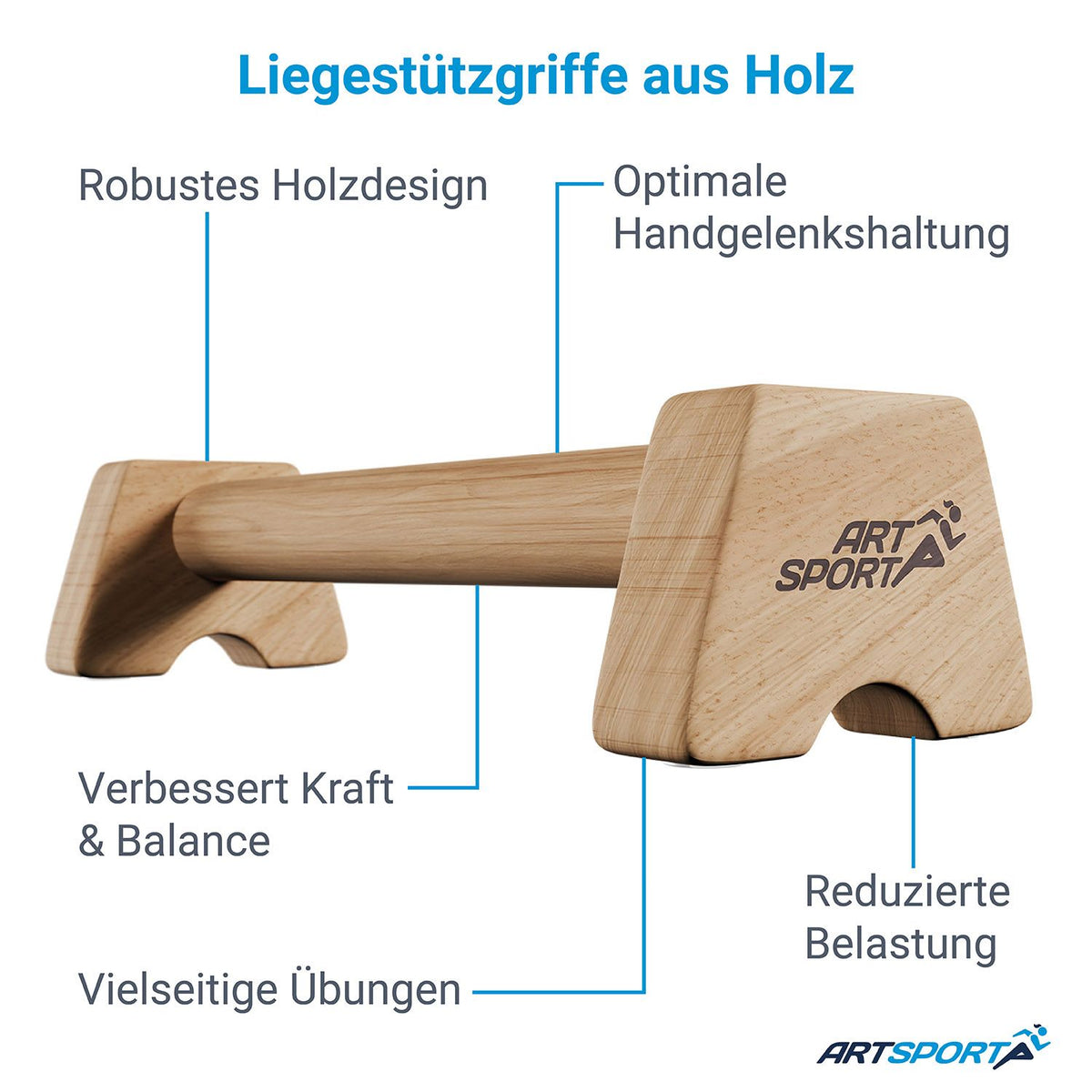 Maniglie per flessioni in legno
