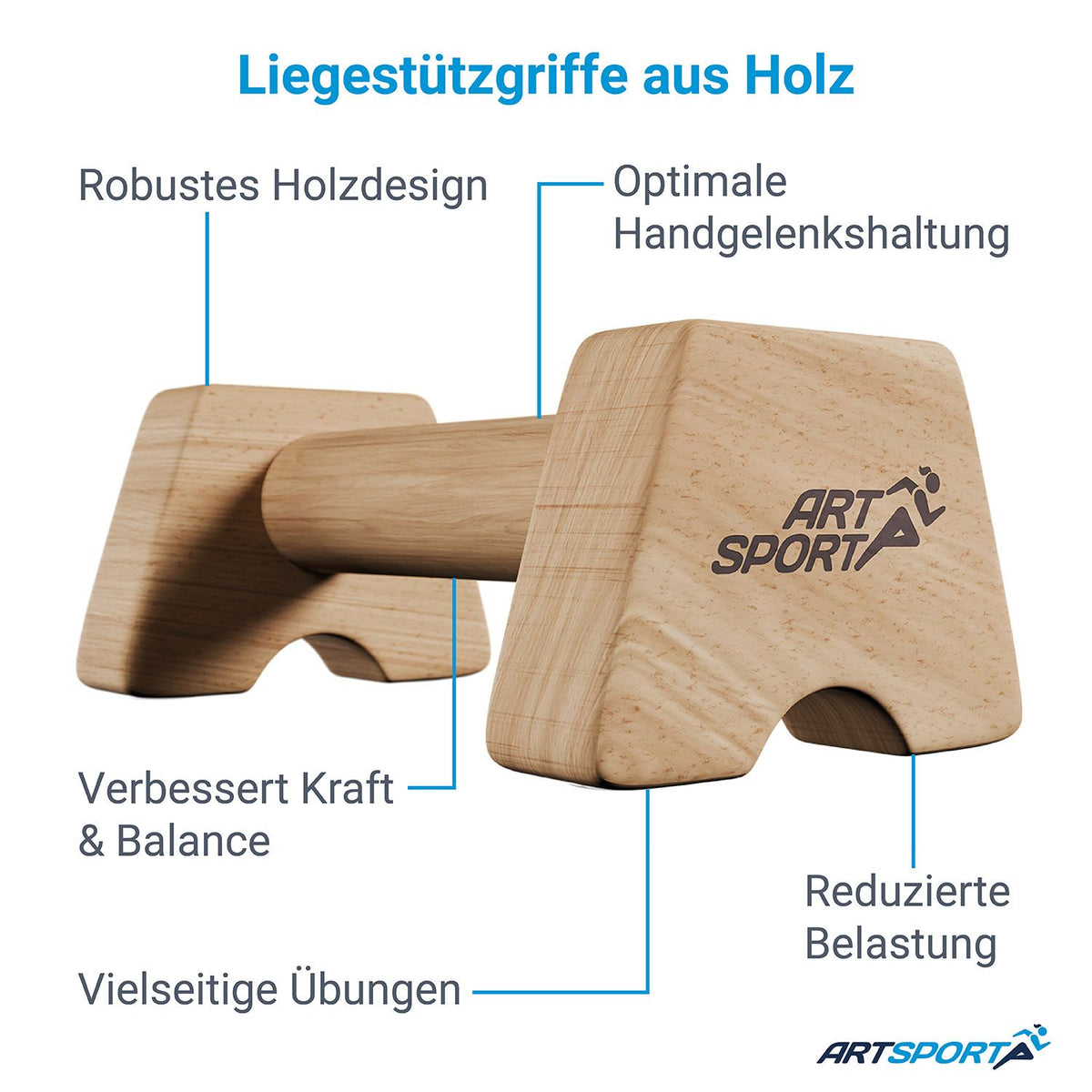 Maniglie per flessioni in legno