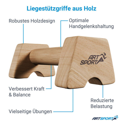Maniglie per flessioni in legno