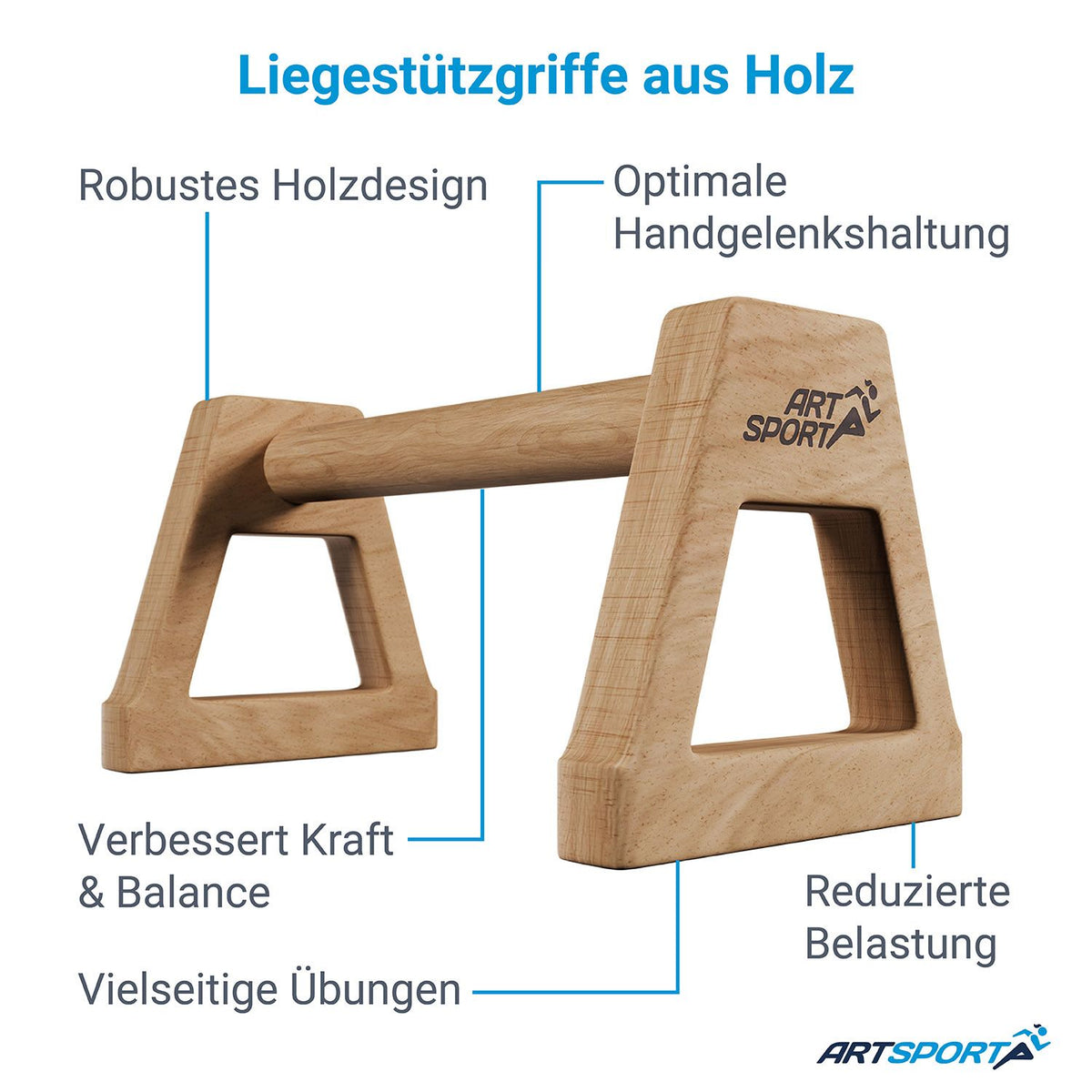 Maniglie per flessioni in legno