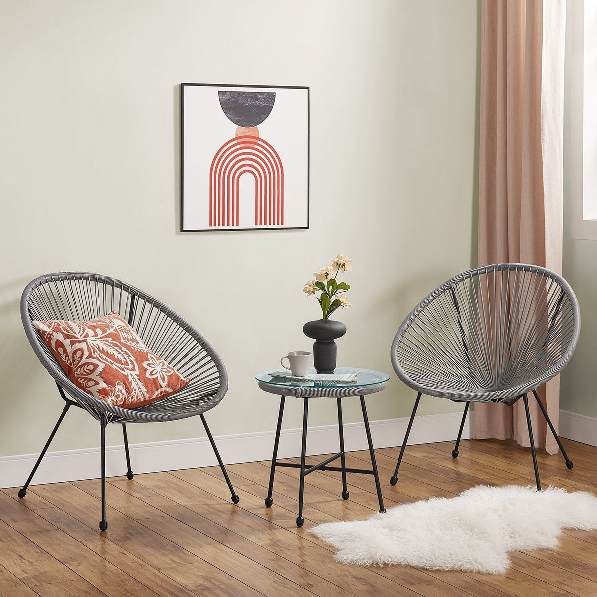 Set di mobili da balcone Ostana 3 pezzi