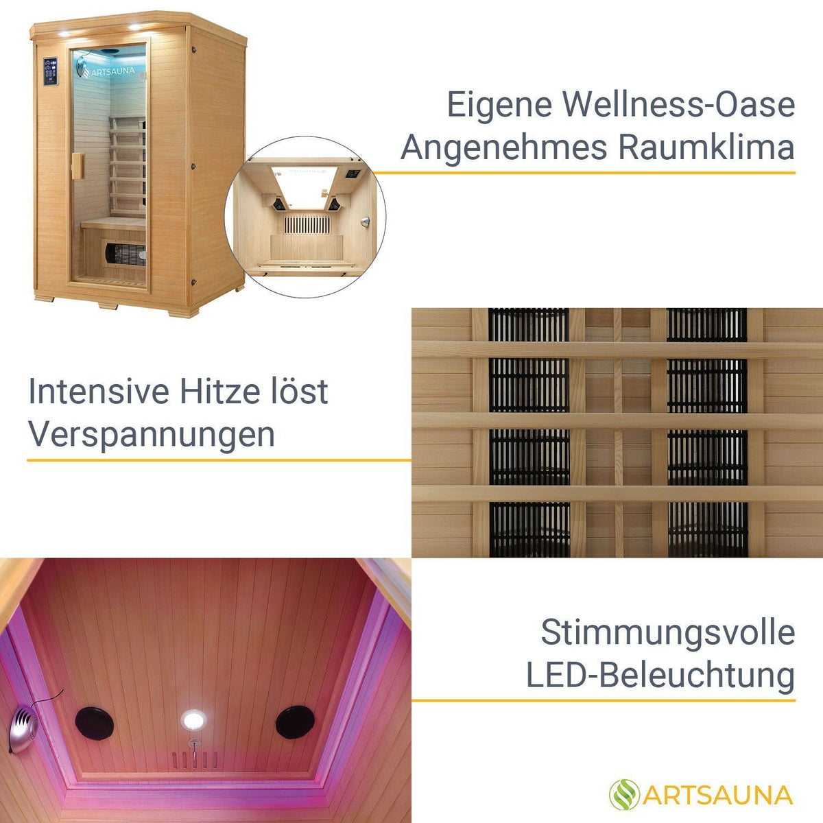 Cabina a infrarossi Oslo con radiatore in ceramica
