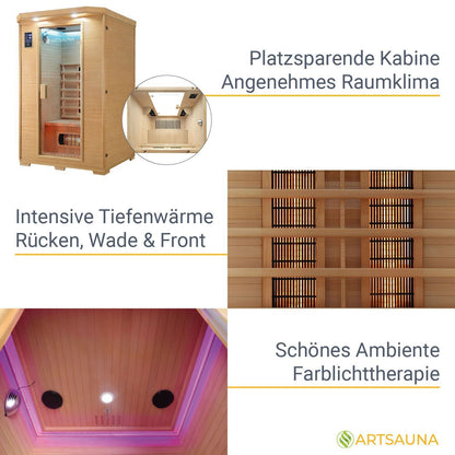 Cabina a infrarossi Oslo con radiatore a spettro completo