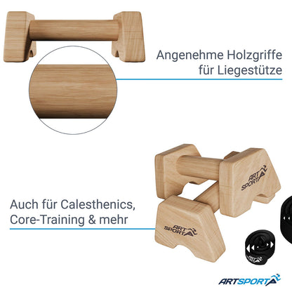 Maniglie per flessioni in legno