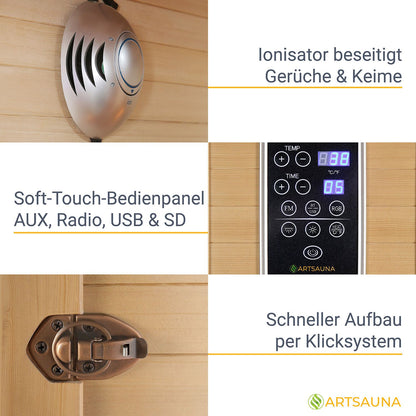 Cabina a infrarossi Oslo con radiatore in ceramica