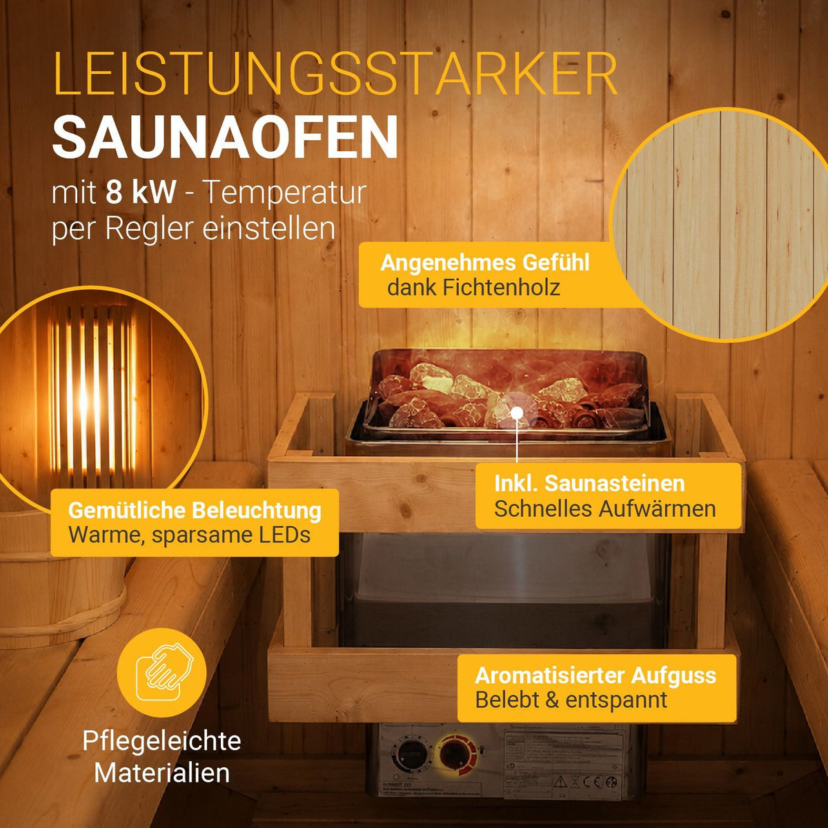 Sauna a botte Spitzbergen con riscaldatore per sauna