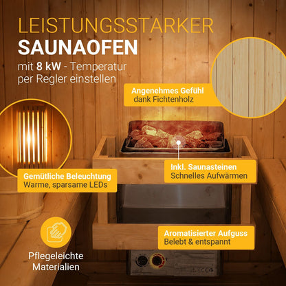 Sauna a botte Spitzbergen con riscaldatore per sauna