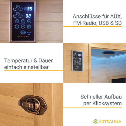 Cabina a infrarossi Oslo con sistema di riscaldamento Triplex