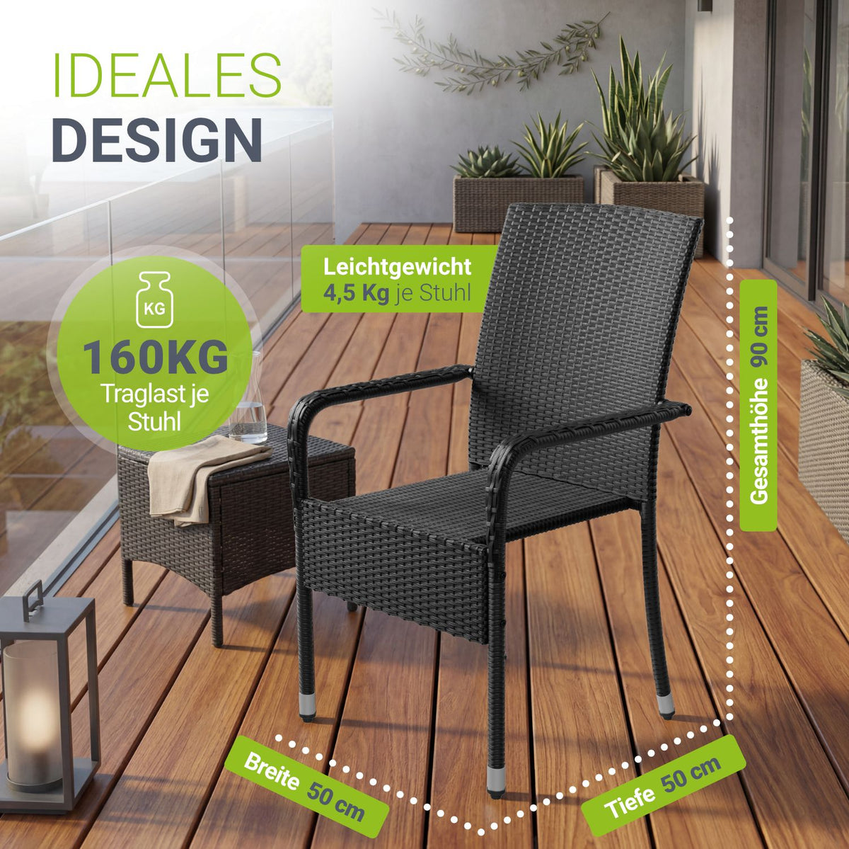 Sedie da giardino in polyrattan Yoro