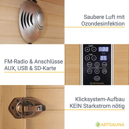 Cabina a infrarossi Oslo con radiatore a spettro completo
