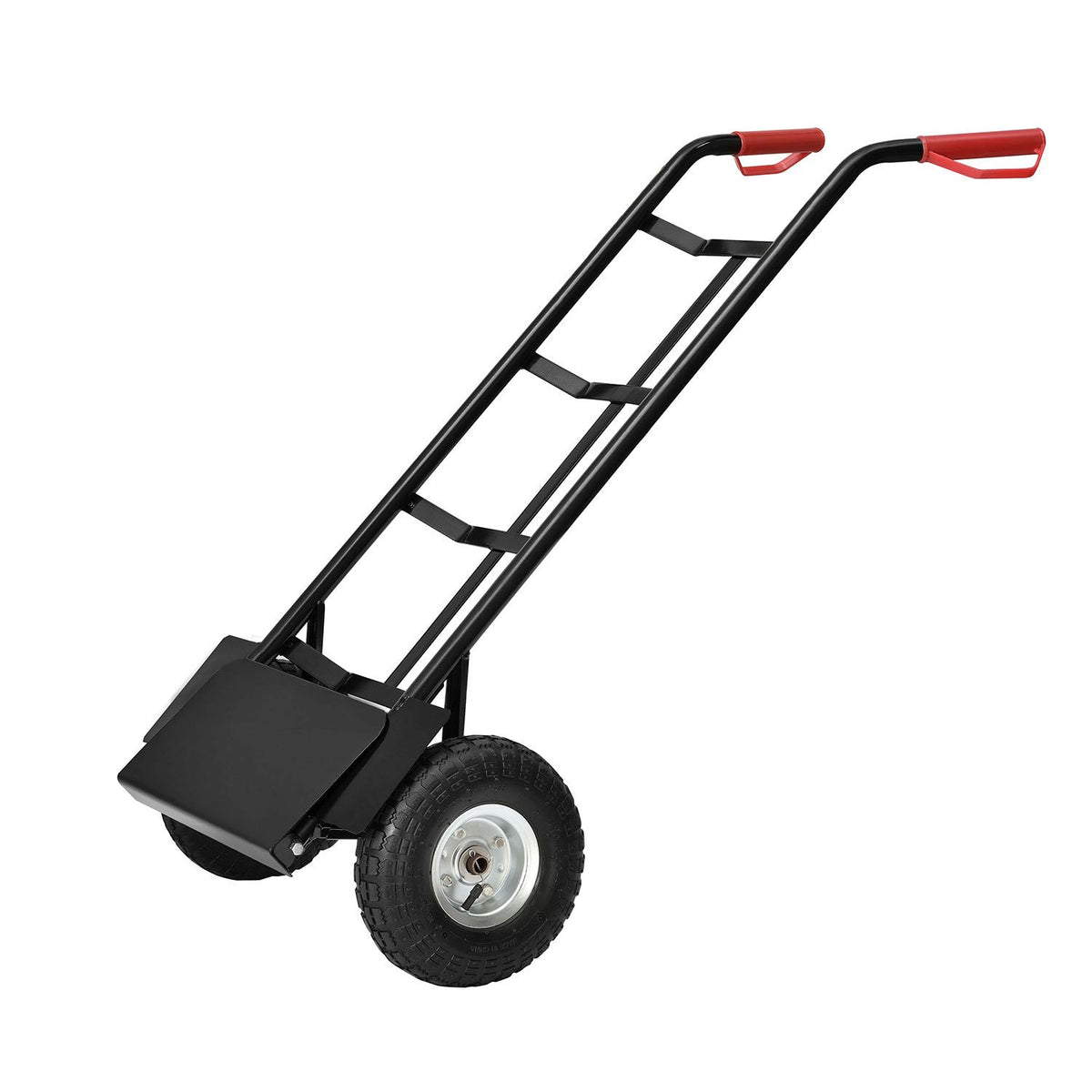 Carrello portasacchi pieghevole Basic in nero con maniglie rosse