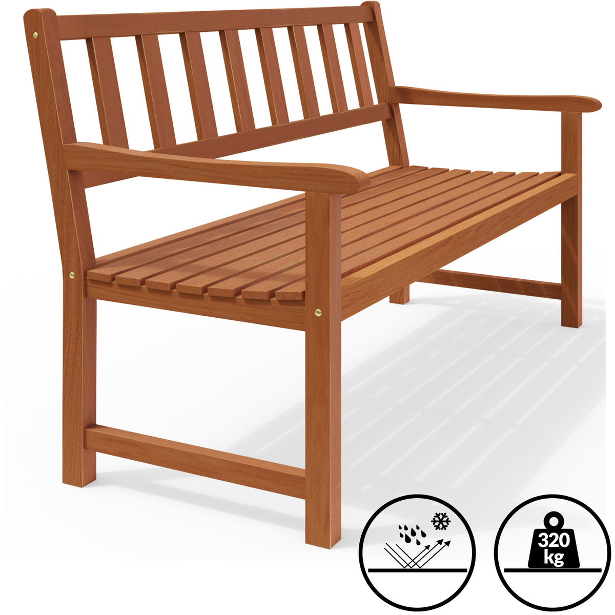 Panca da giardino Kensington legno acacia 120x90x50-58cm