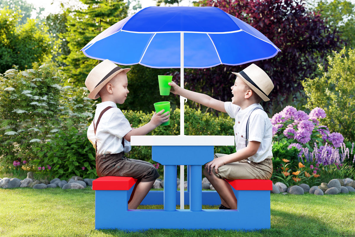 Set Sedie con Tavolo per bambini incluso ombrellone
