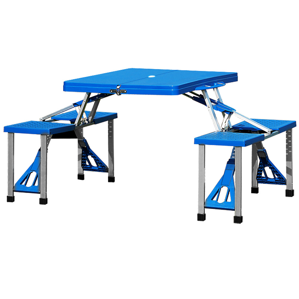 Tavolo da campeggio con sedie alluminio 137x85x65cm