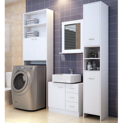 Armadio da bagno bianco 180x30x30cm mobile alto