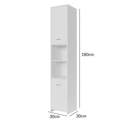Armadio da bagno bianco 180x30x30cm mobile alto
