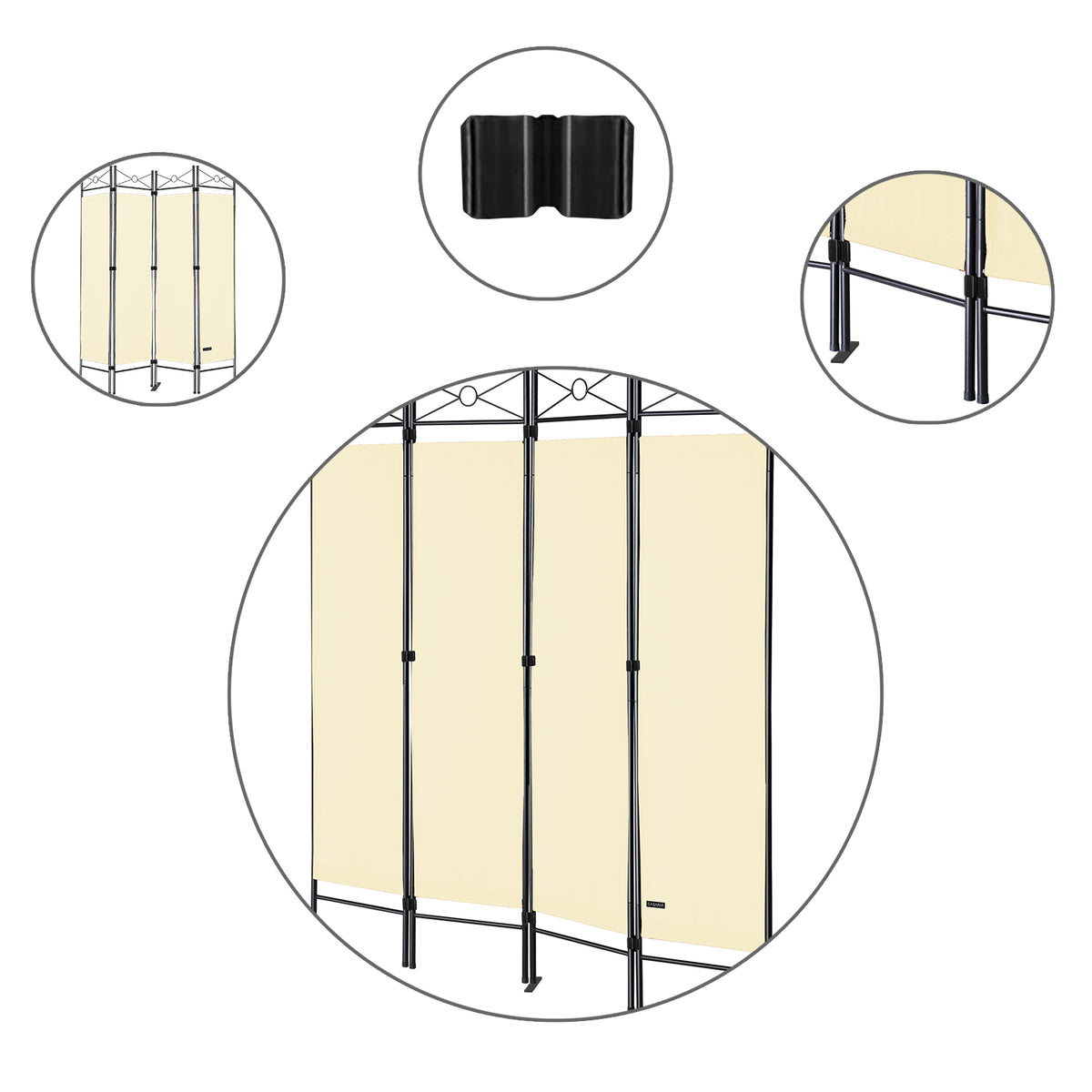 Paravento crema 180x163cm