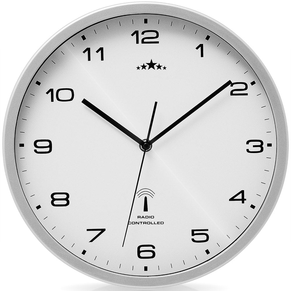 Orologio da parete automatico quarzo bianco-argento  Ø31cm