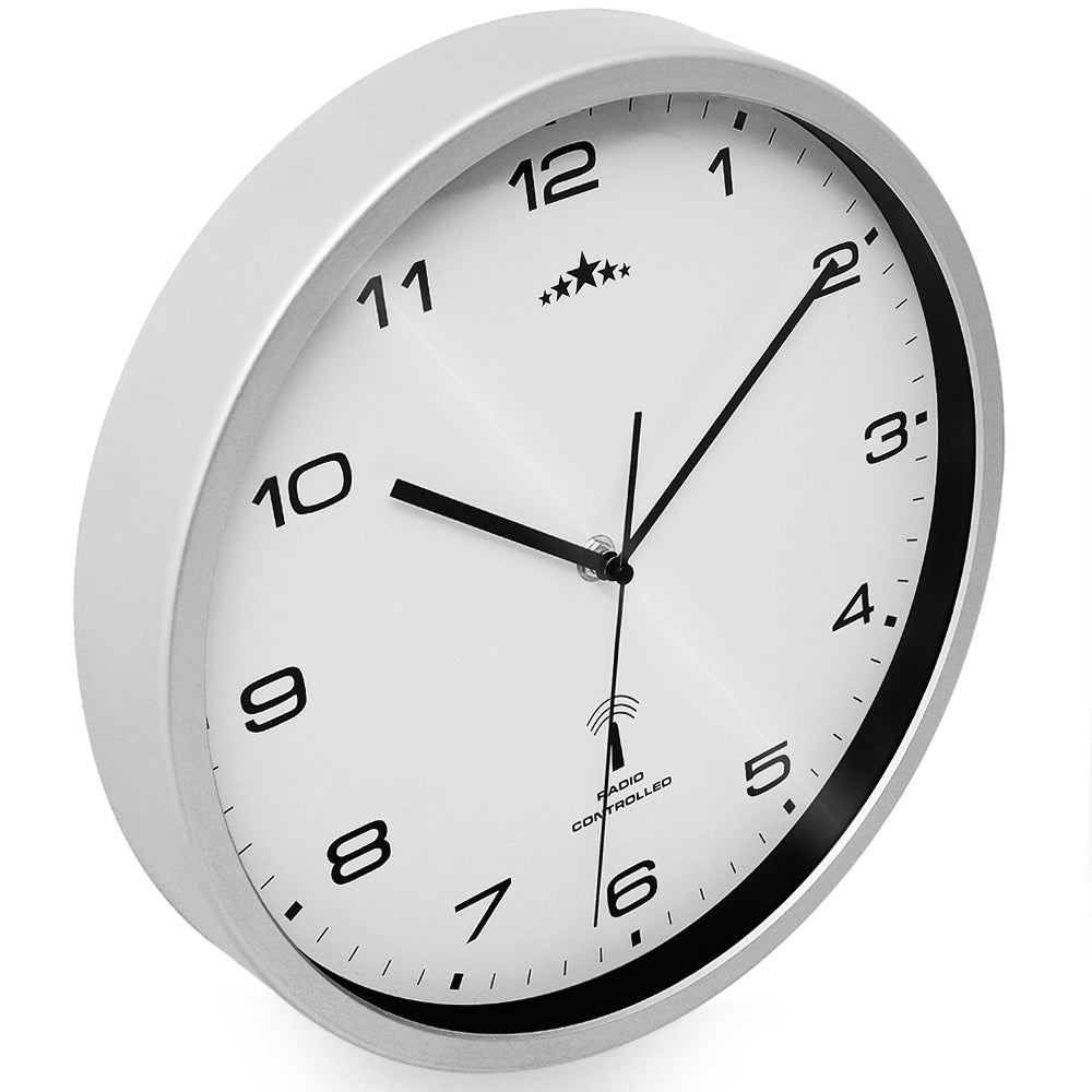 Orologio da parete automatico quarzo bianco-argento  Ø31cm