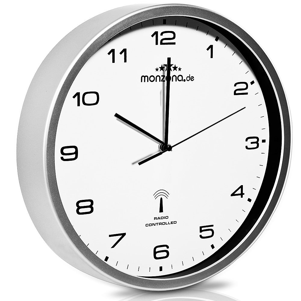 Orologio da parete automatico quarzo bianco-argento  Ø31cm