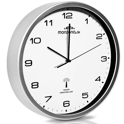 Orologio da parete automatico quarzo bianco-argento  Ø31cm