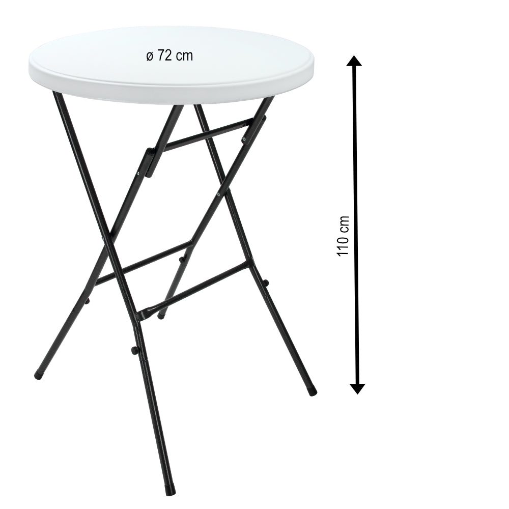 Tavolo bistro pieghevole bianco plastica Ø75cm