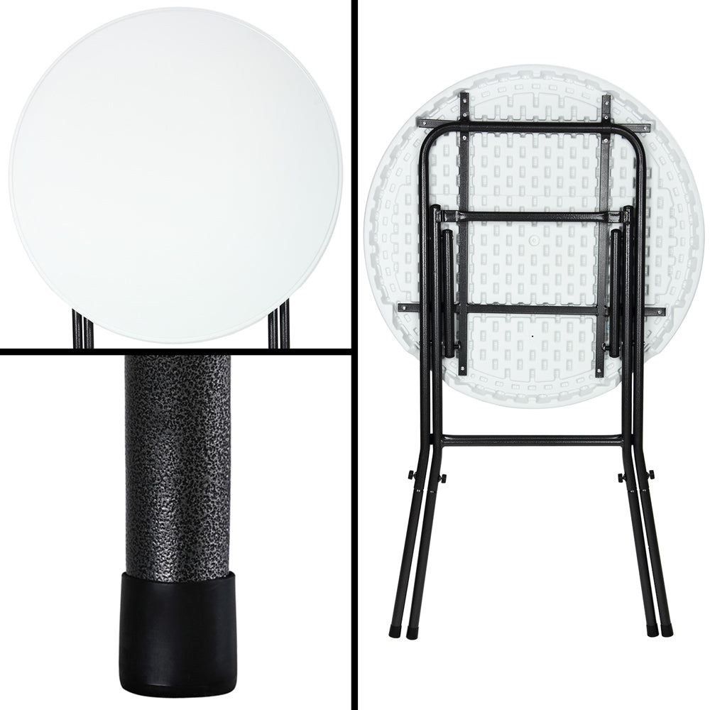 Tavolo bistro pieghevole bianco plastica Ø75cm