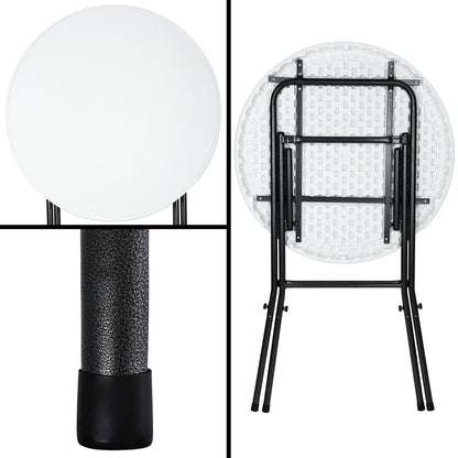 Tavolo bistro pieghevole bianco plastica Ø75cm