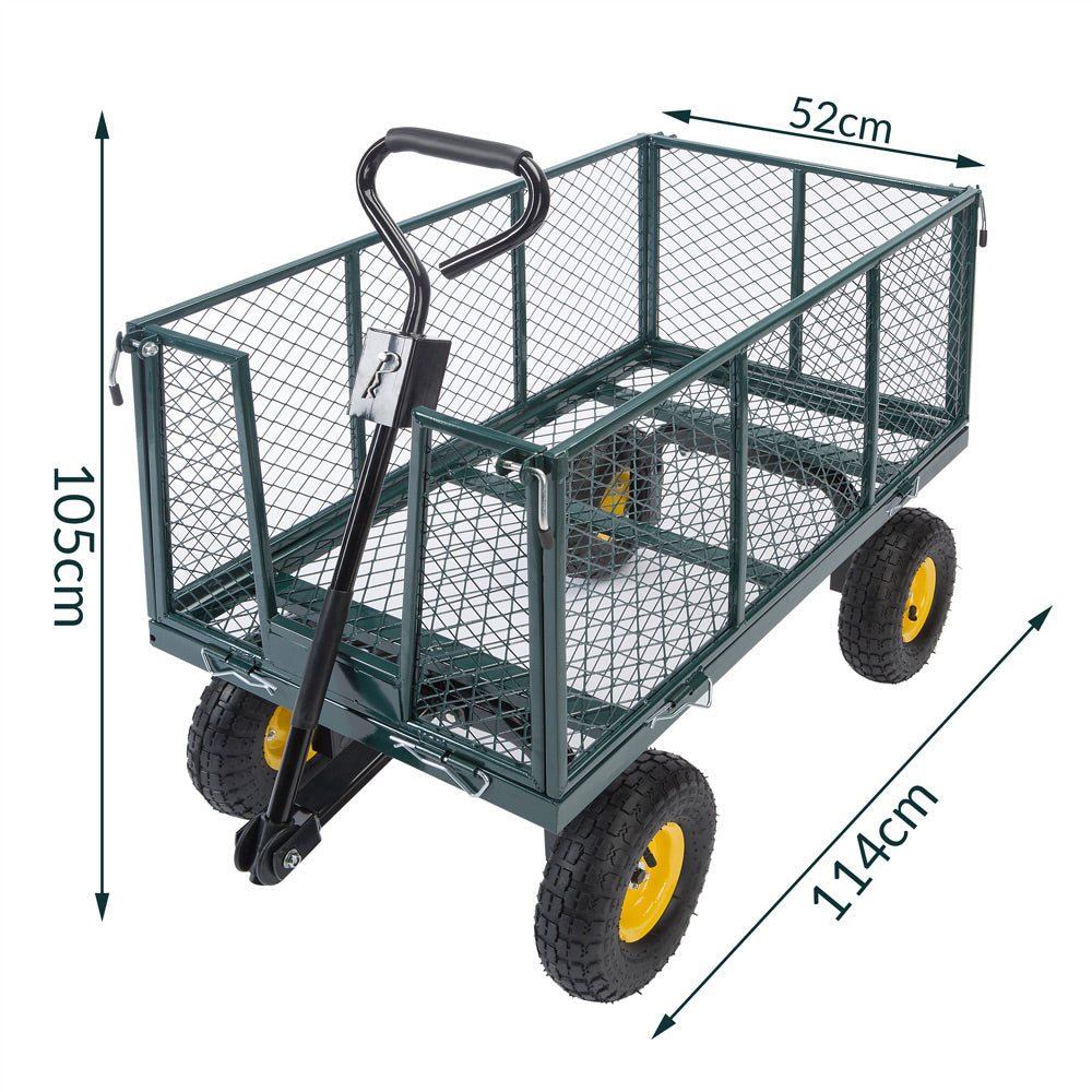Carrello da trasporto verde 110x75x52cm 550kg