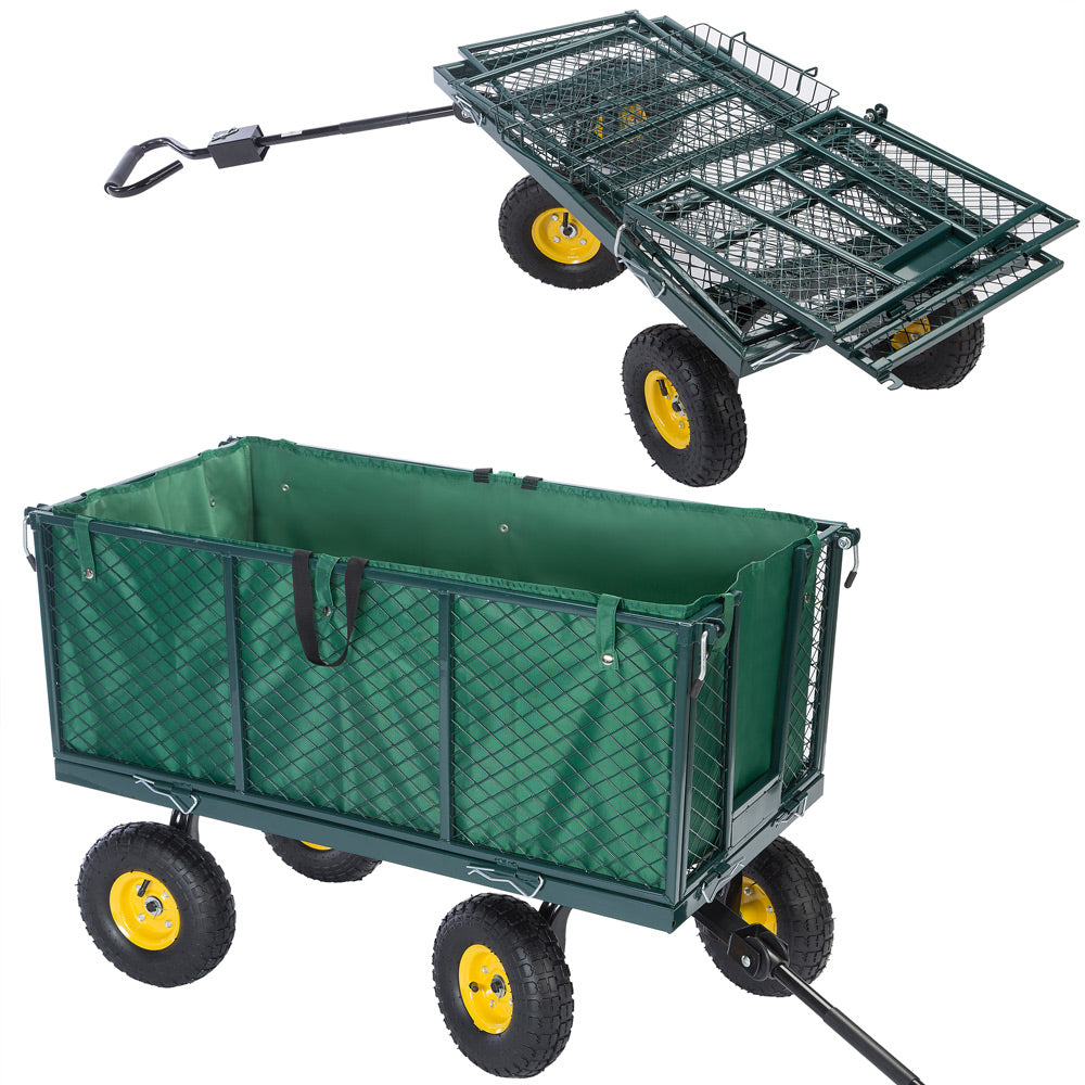 Carrello da trasporto verde 110x75x52cm 550kg