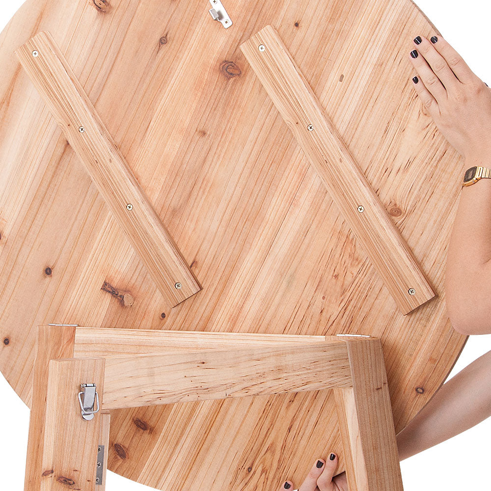 Tavolo bistro pieghevole in legno masello Ø80cm