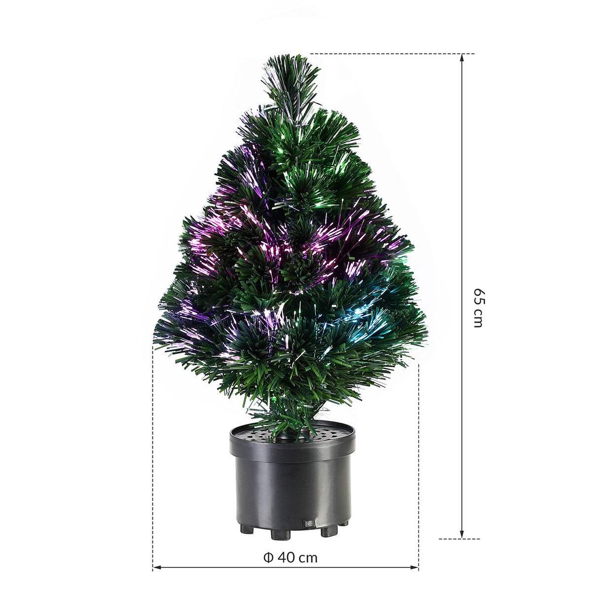 Albero di Natale 66 cm colori cangianti 9 effetti di luce