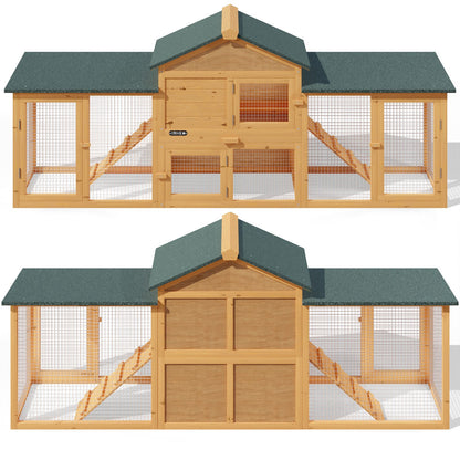 Cuccia per conigli a 2 piani in legno 204x45x84cm