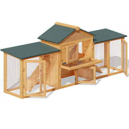 Cuccia per conigli a 2 piani in legno 204x45x84cm
