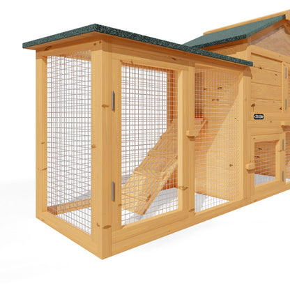 Cuccia per conigli a 2 piani in legno 204x45x84cm