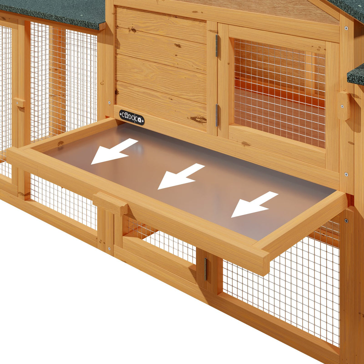 Cuccia per conigli a 2 piani in legno 204x45x84cm