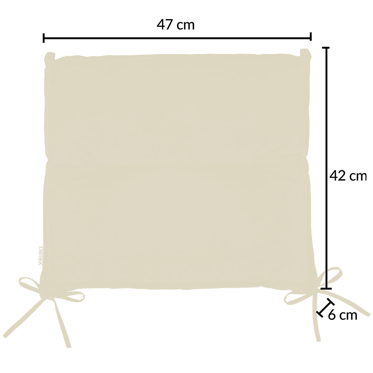 Set di 6 imbottiture per sedia beige 43x39x5cm