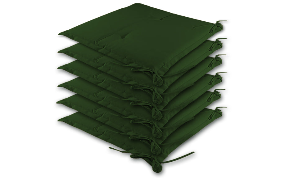 Set di 6 imbottiture per sedia verde 43x39x5cm