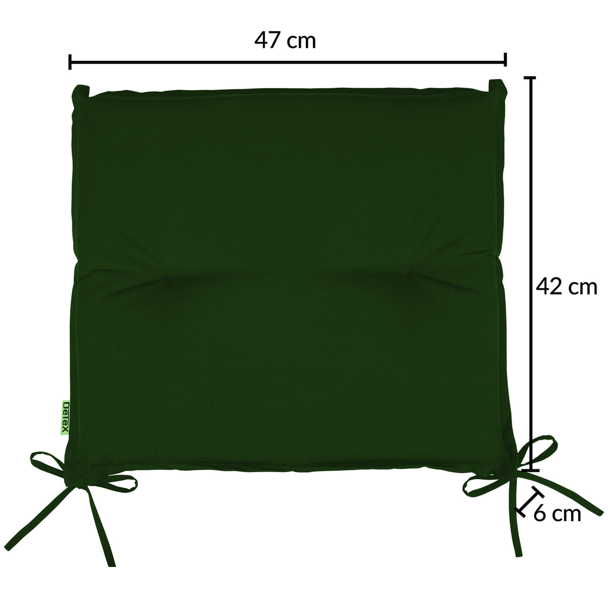 Set di 6 imbottiture per sedia verde 43x39x5cm