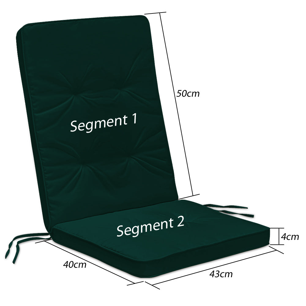 Set di 6 imbottiture per sedia verde 43x39x5cm