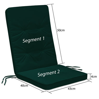 Set di 6 imbottiture per sedia verde 43x39x5cm