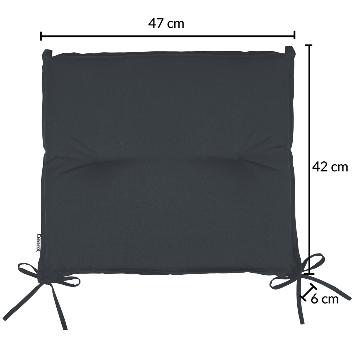 Set di 6 imbottiture per sedia grigio 43x39x5cm
