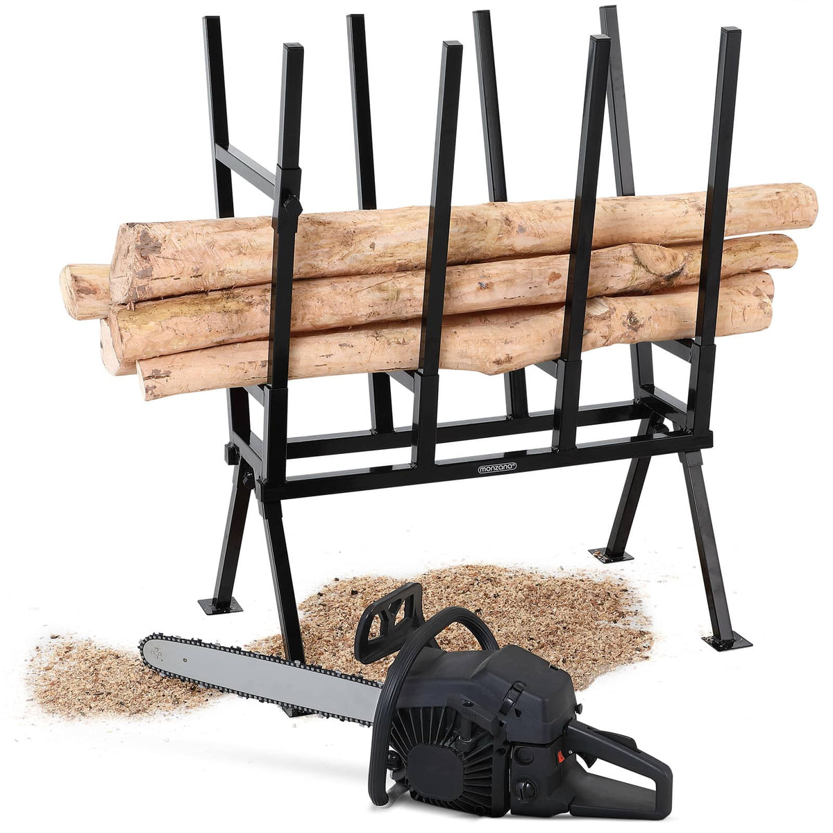 Cavalletto taglio legna metallo nero 400kg