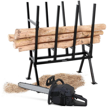 Cavalletto taglio legna metallo nero 400kg