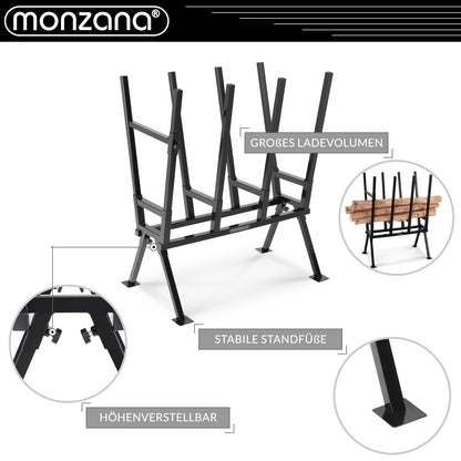 Cavalletto taglio legna metallo nero 400kg