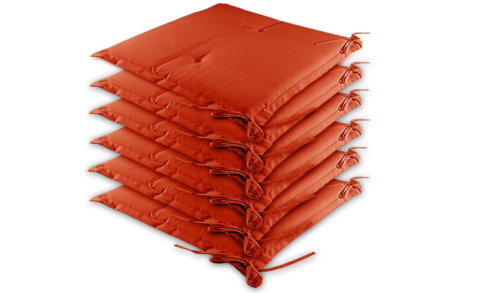 Set di 6 imbottiture per sedia arancione 43x39x5cm