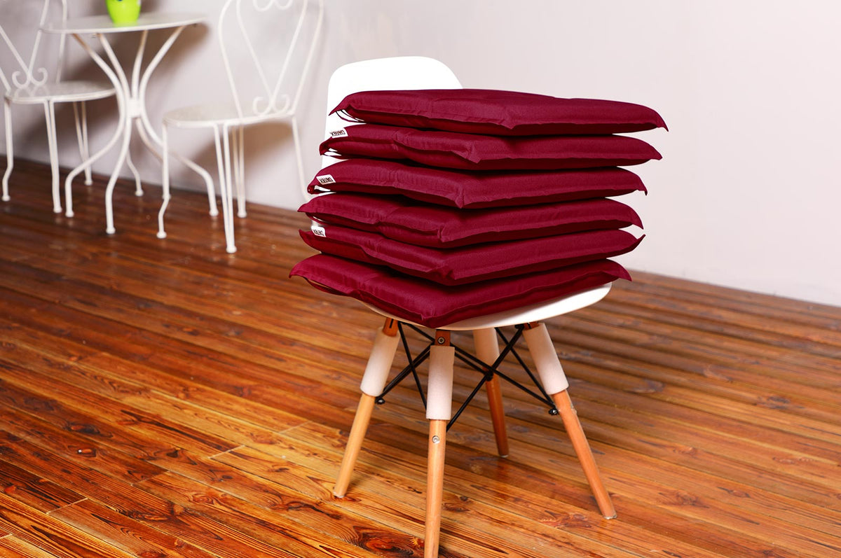 Set di 6 cuscini per sedile Boston rosso 43x39x5cm