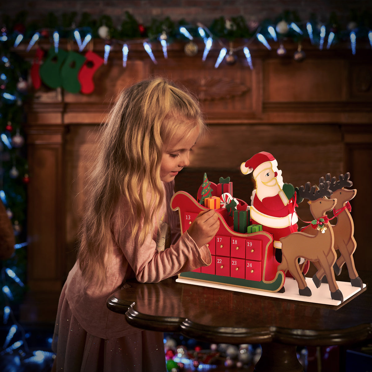 Calendario dell'avvento da riempire slitta di babbo natale
