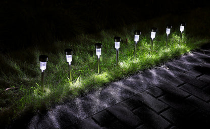 Lampade da giardino set 8 pzLED bianco caldo acciaio